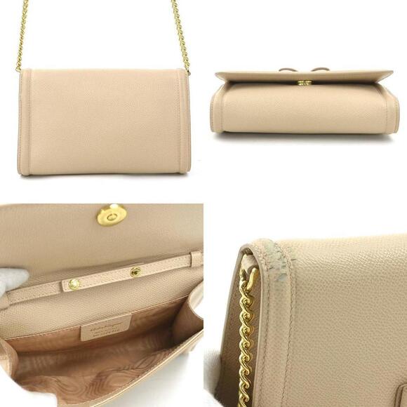 SALVATORE FERRAGAMO Beige Leather Shoulder Bag - Picture 3 of 5